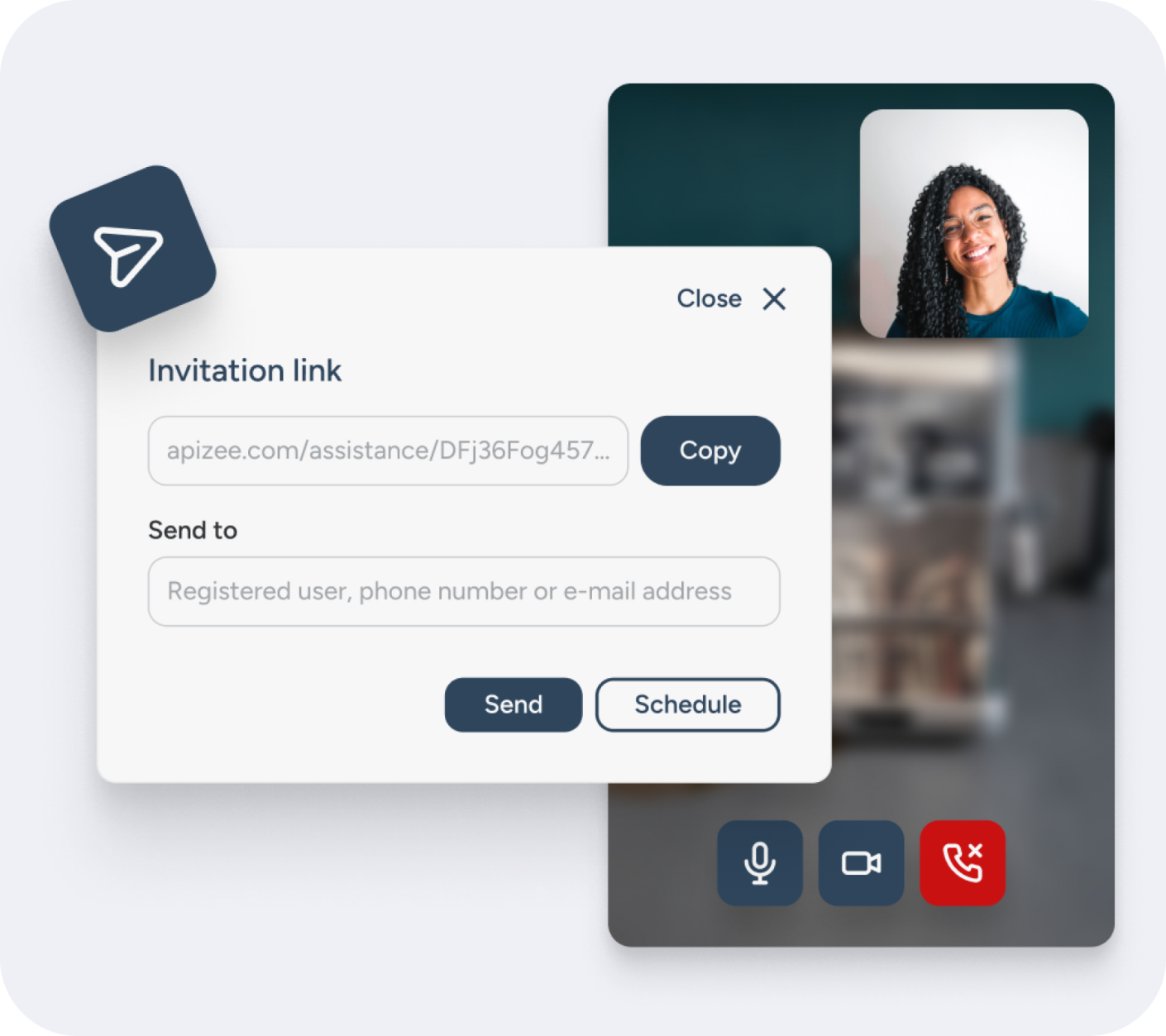 Invitation link illustration of the Apizee solution