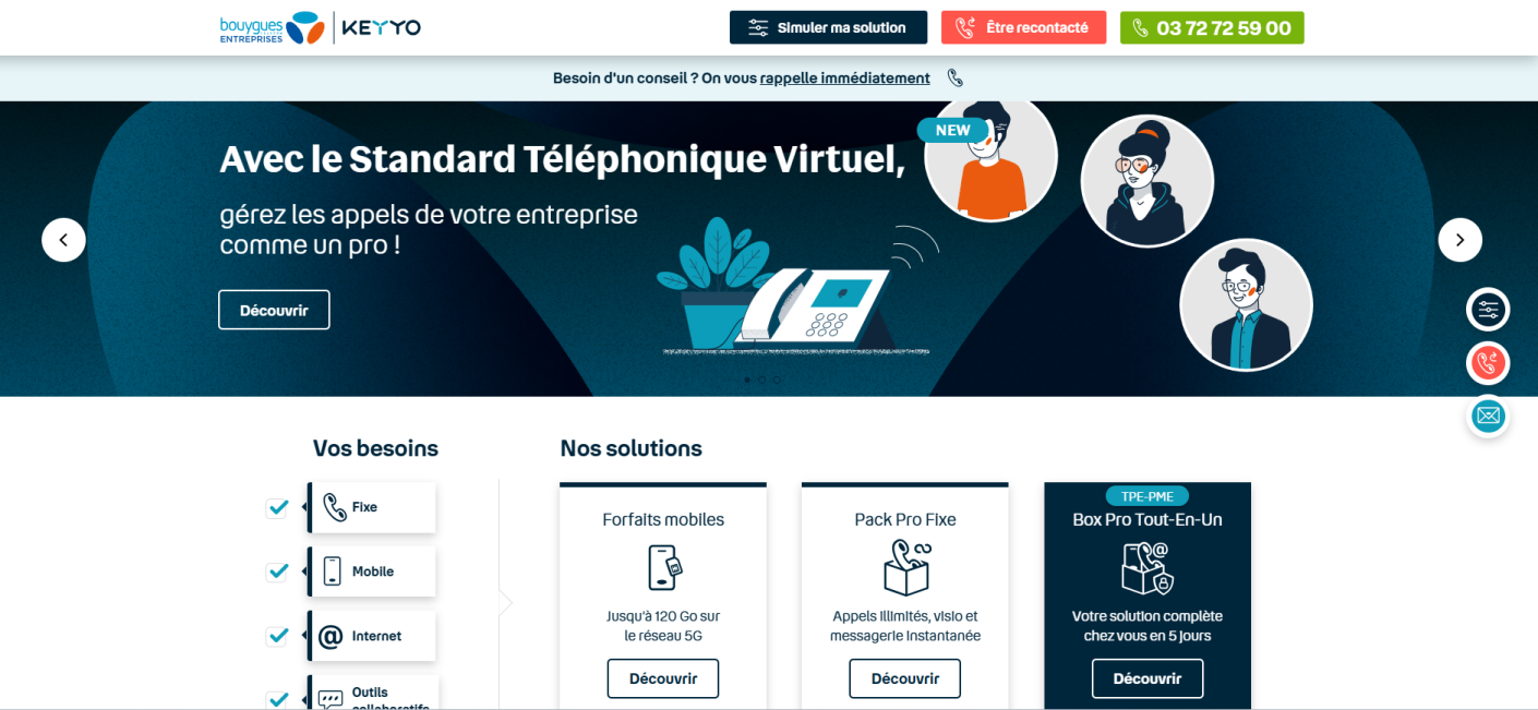 Téléphonie professionnelle Keyyo