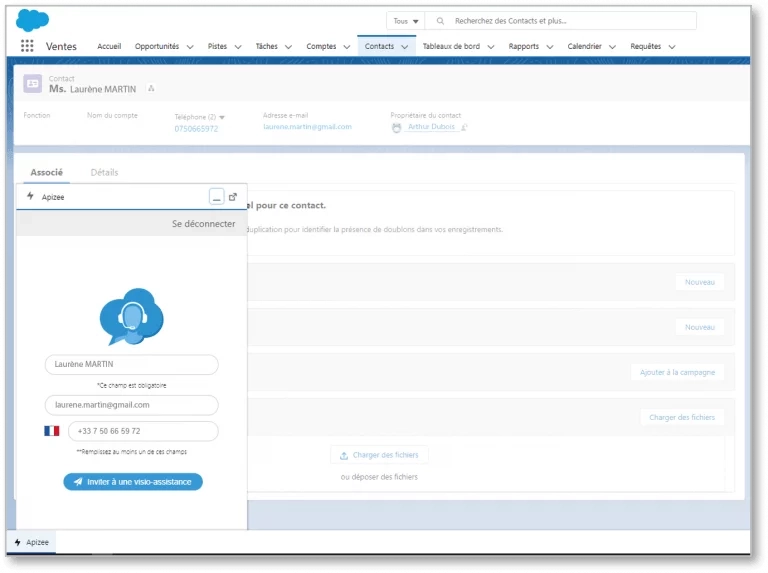 Apizee Salesforce intégration