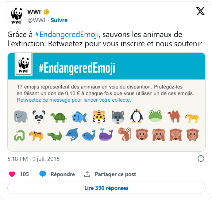 Campagne Endangered Emoji WWF