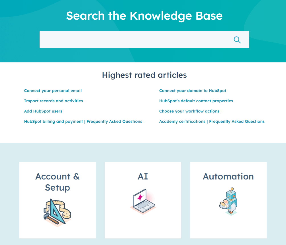 HubSpot's Knowledge base