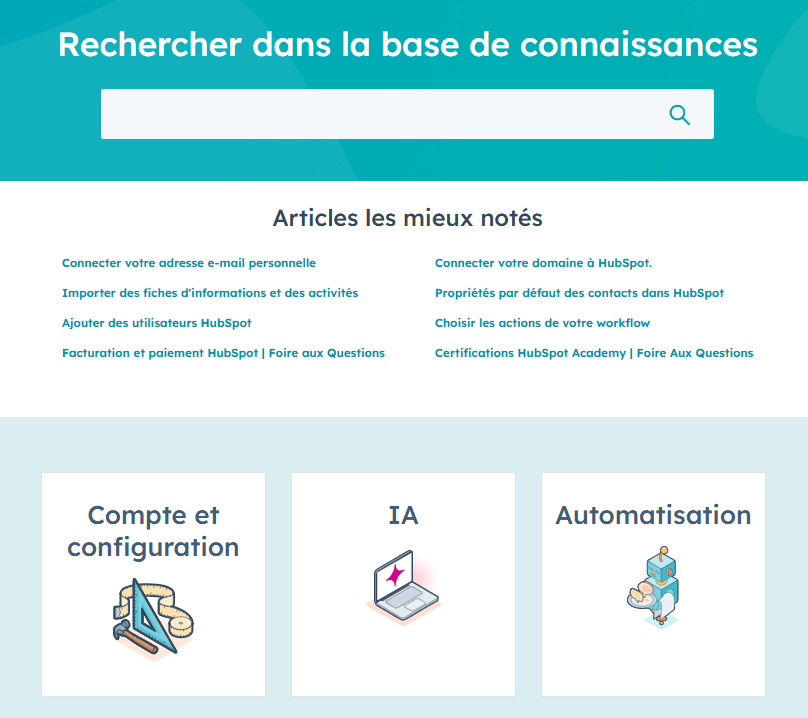 Base de connaissance HubSpot