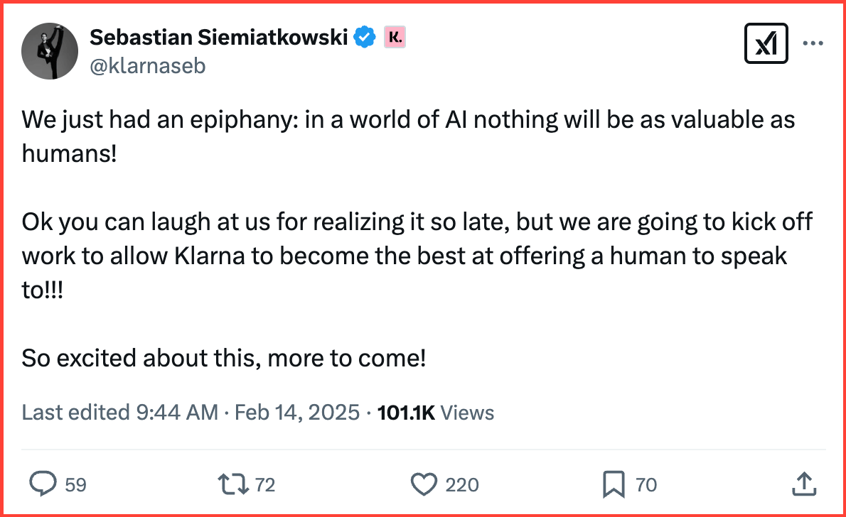 Quote of Sebastian Siemiatkowski from Klarna